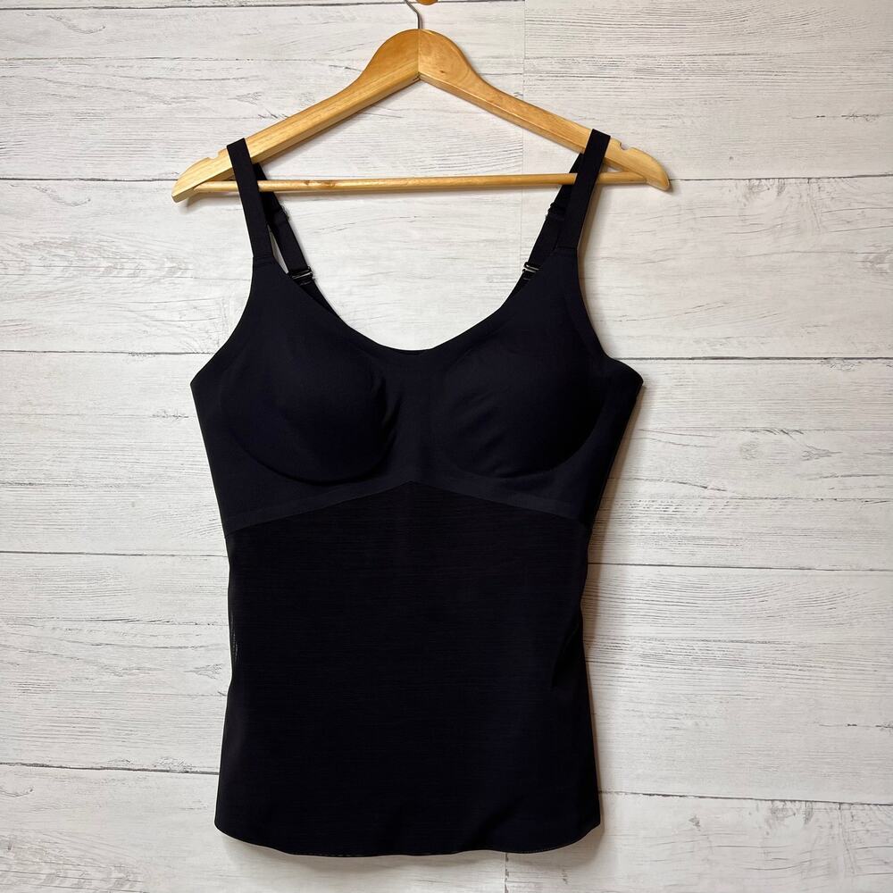 Honeylove Tank Top Womens Size L Black Liftwear Padded Shapewear Tummy Slimming